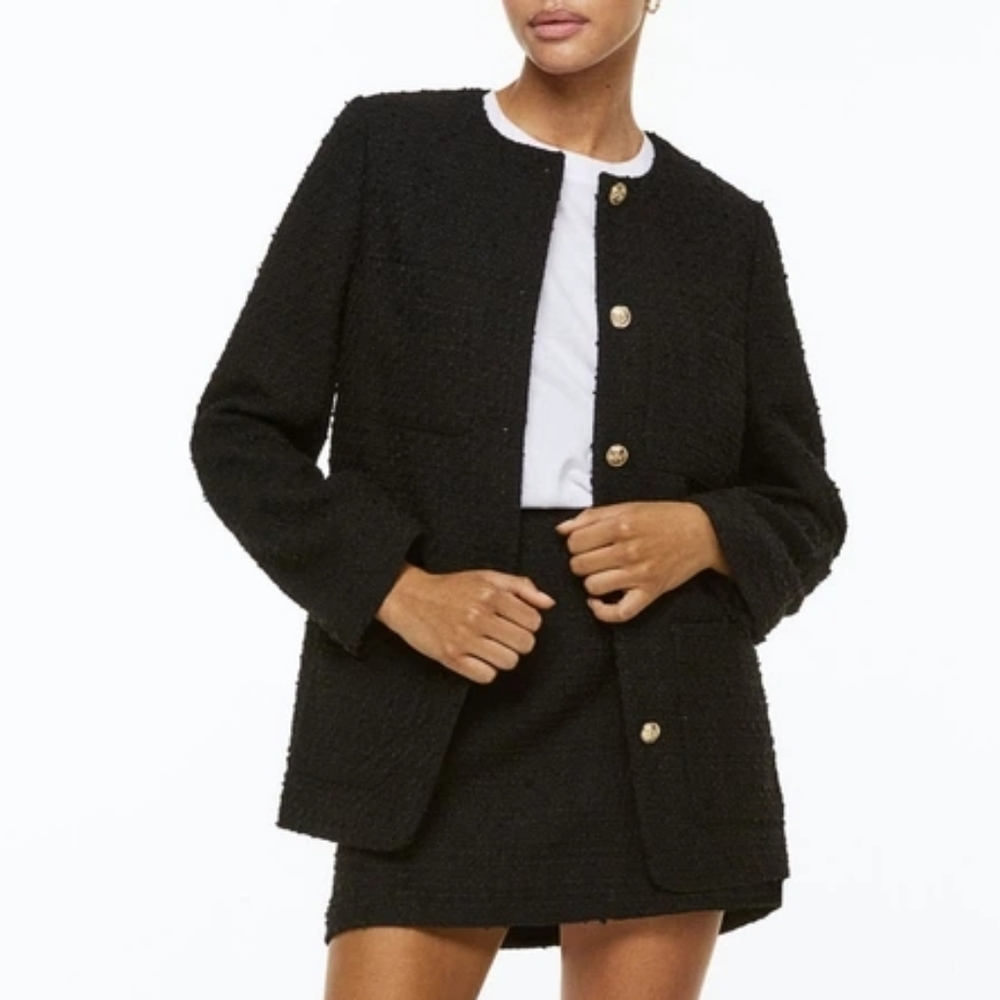 NEW H&M Bouclé Textured Jacket